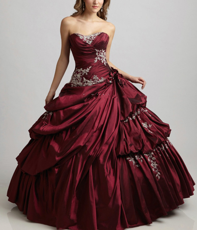 бордовое свадебное платье, осенняя свадьба, невеста