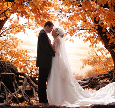 свадьба осенью, фотосессия
