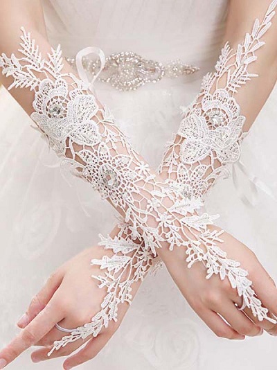 длинные кружевные свадебные перчатки
