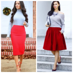 С чем носить красную юбку — 30 фото-идей для стильного образа