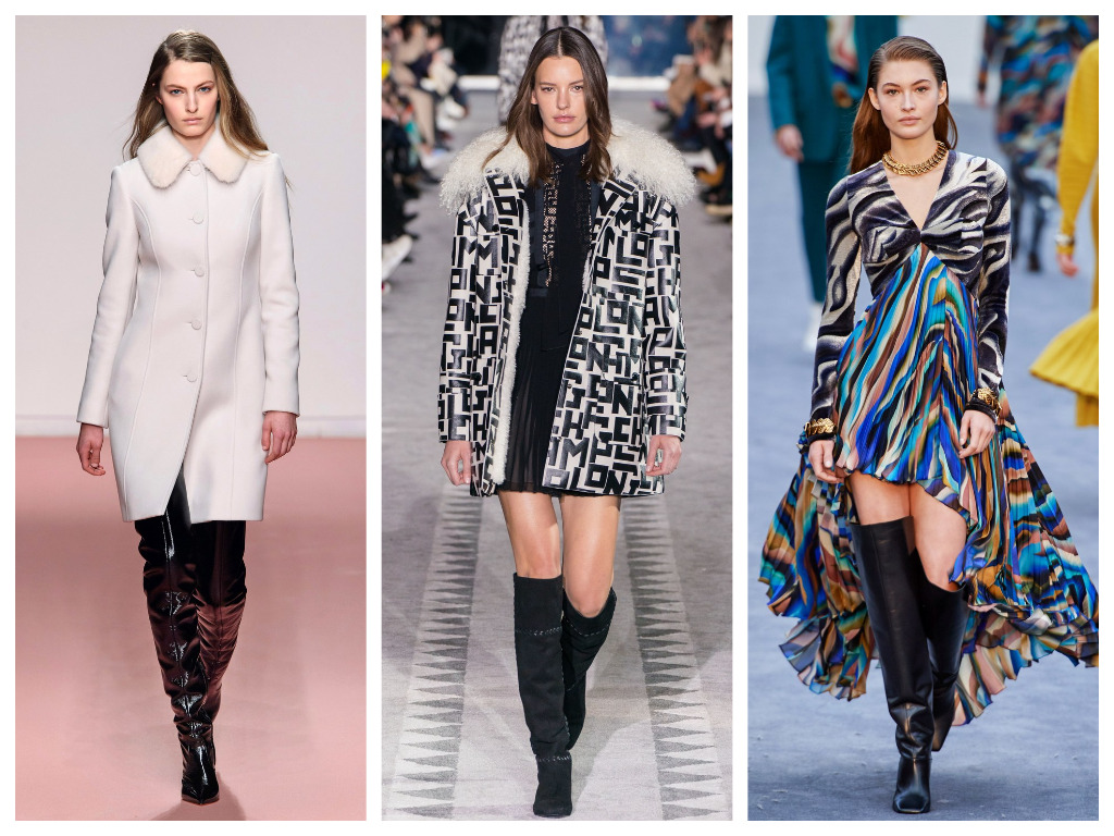 модная женская обувь зима 2020 - ботфорты с широким голенищем