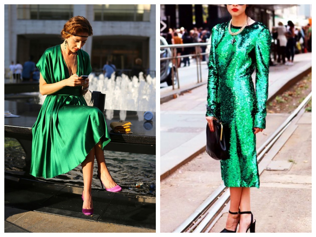 Платье на Новый год 2021 - выбираем наряд зеленого цвета из шелка или пайеток