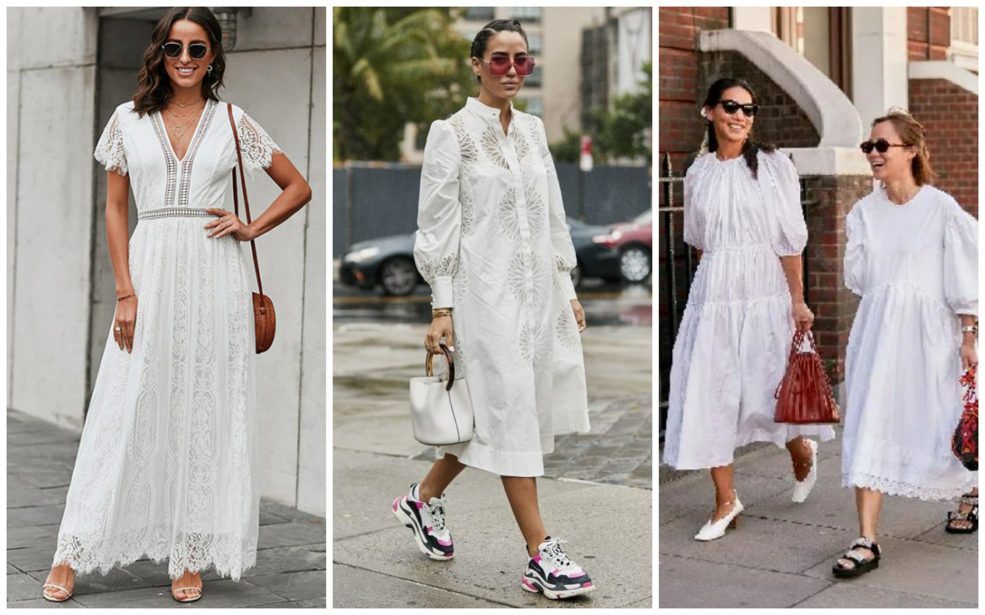 модные женские платья на лето 2023 - белые платья из шитья